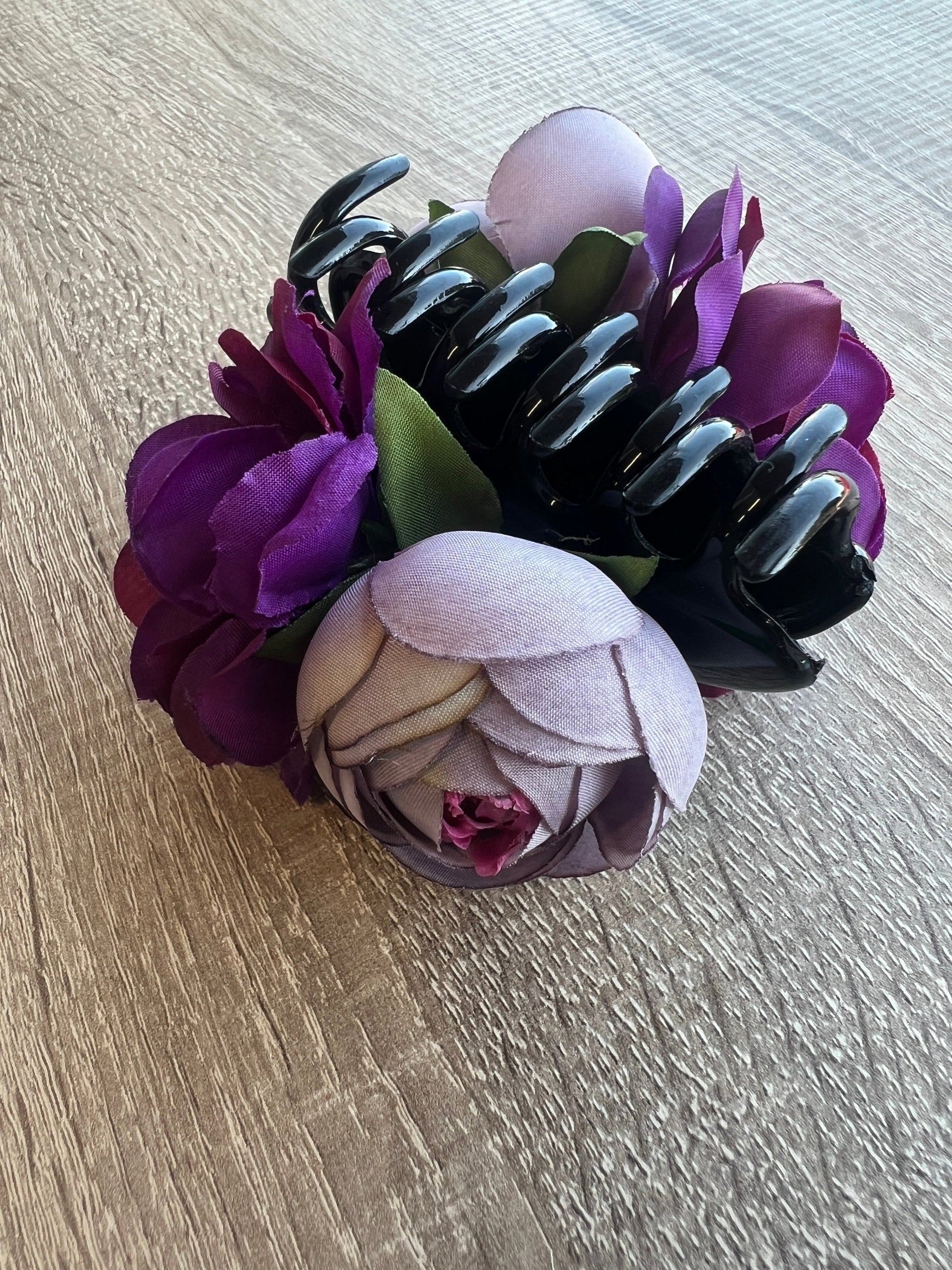 Vintage Rose & Peony Flower Purple Lilac & Lavender Flower Fascinator Hair Claw-Fascinators Direct