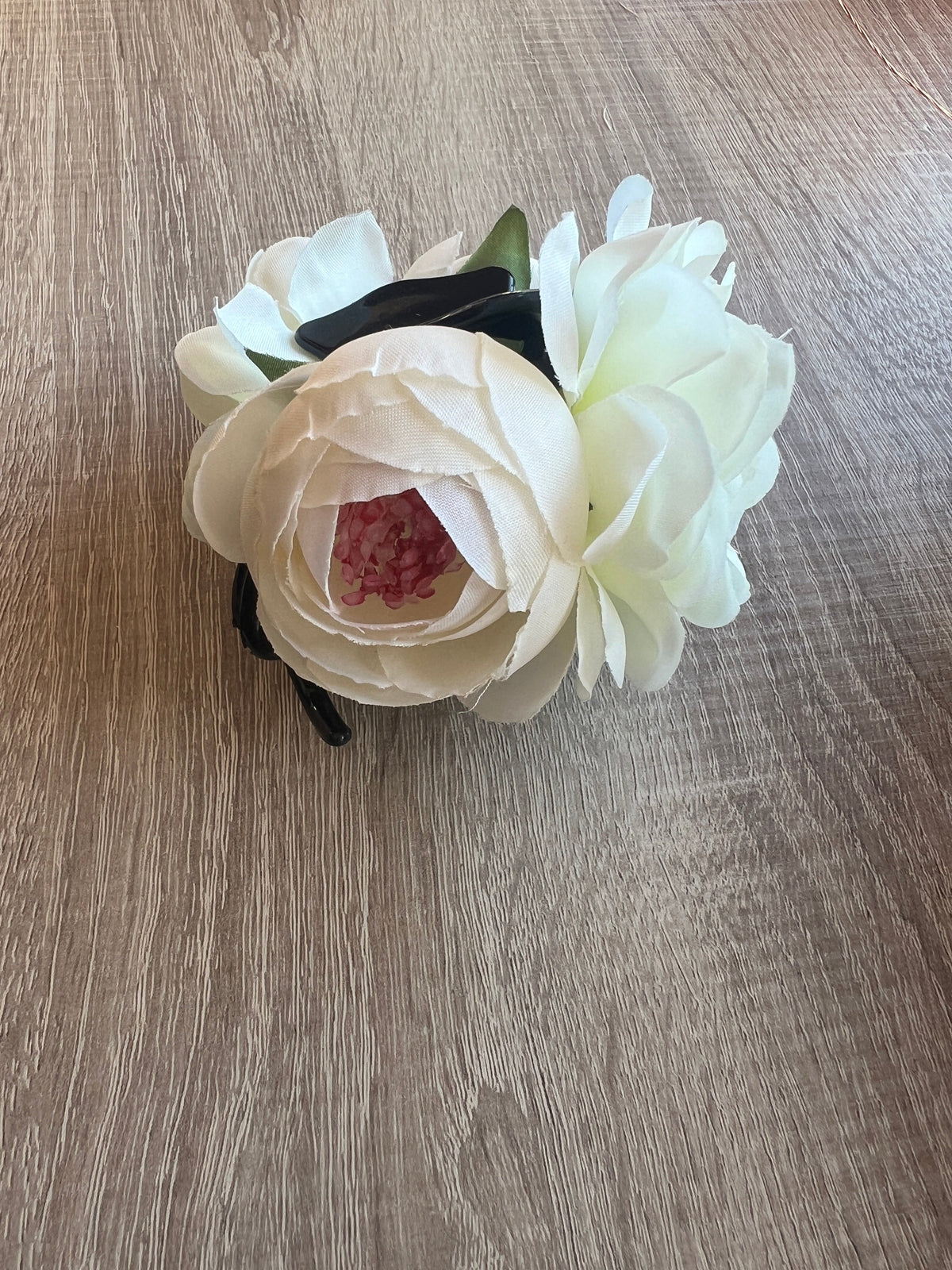 Vintage Rose &amp; Peony Hair Flower Cream/Ivory Fascinator Hair Claw-Fascinators Direct