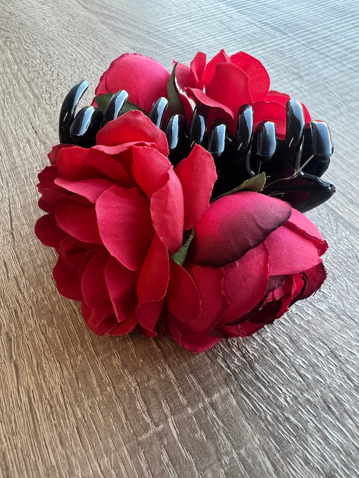 Vintage Rose &amp; Peony Hair Flower Red Fascinator Hair Claw-Fascinators Direct