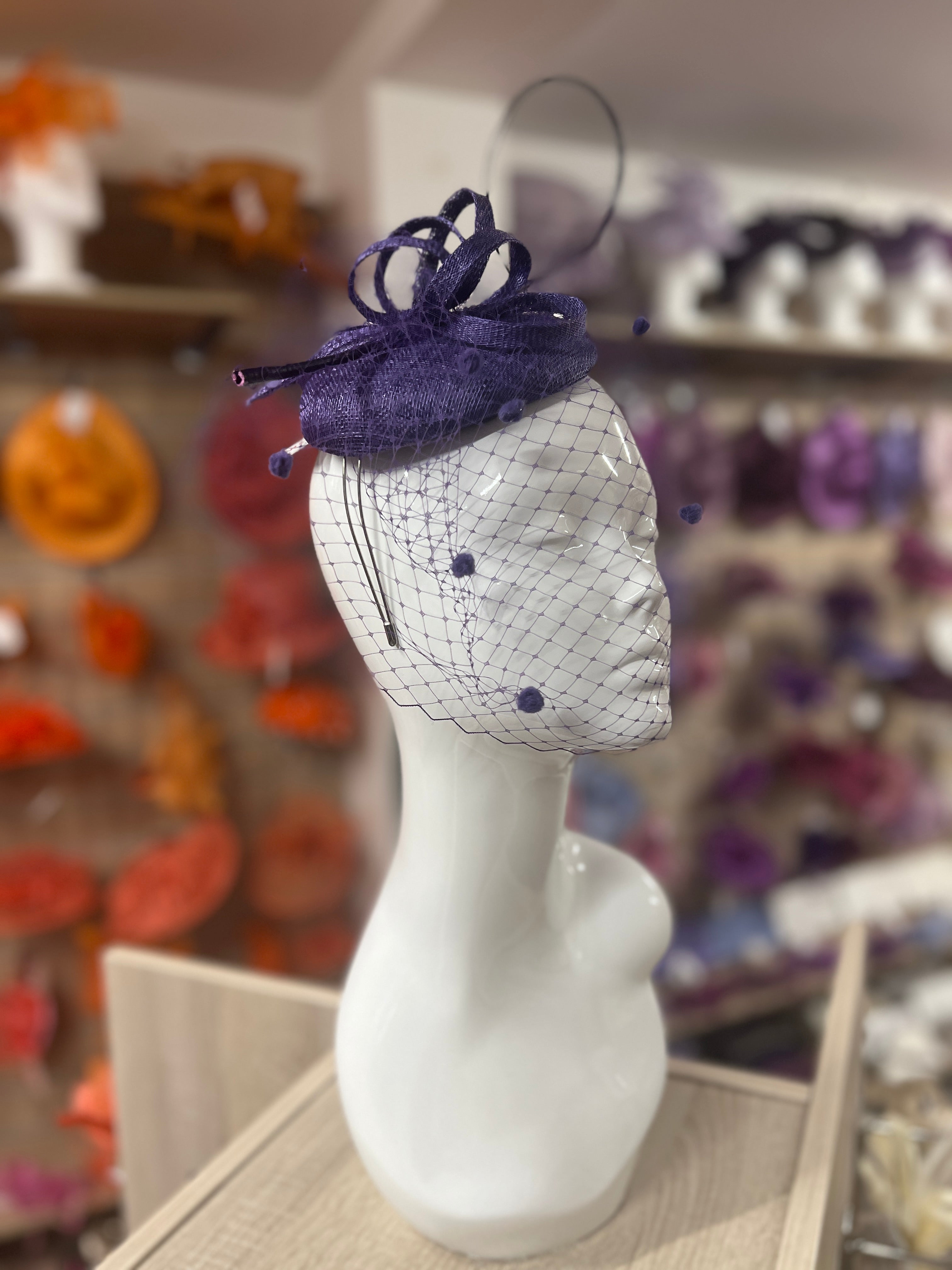 Vintage Lancaster Purple Wool Hat with Veil Fedora Original 100% Wool Vintage Hats for Women for sale | eBay main image 3
