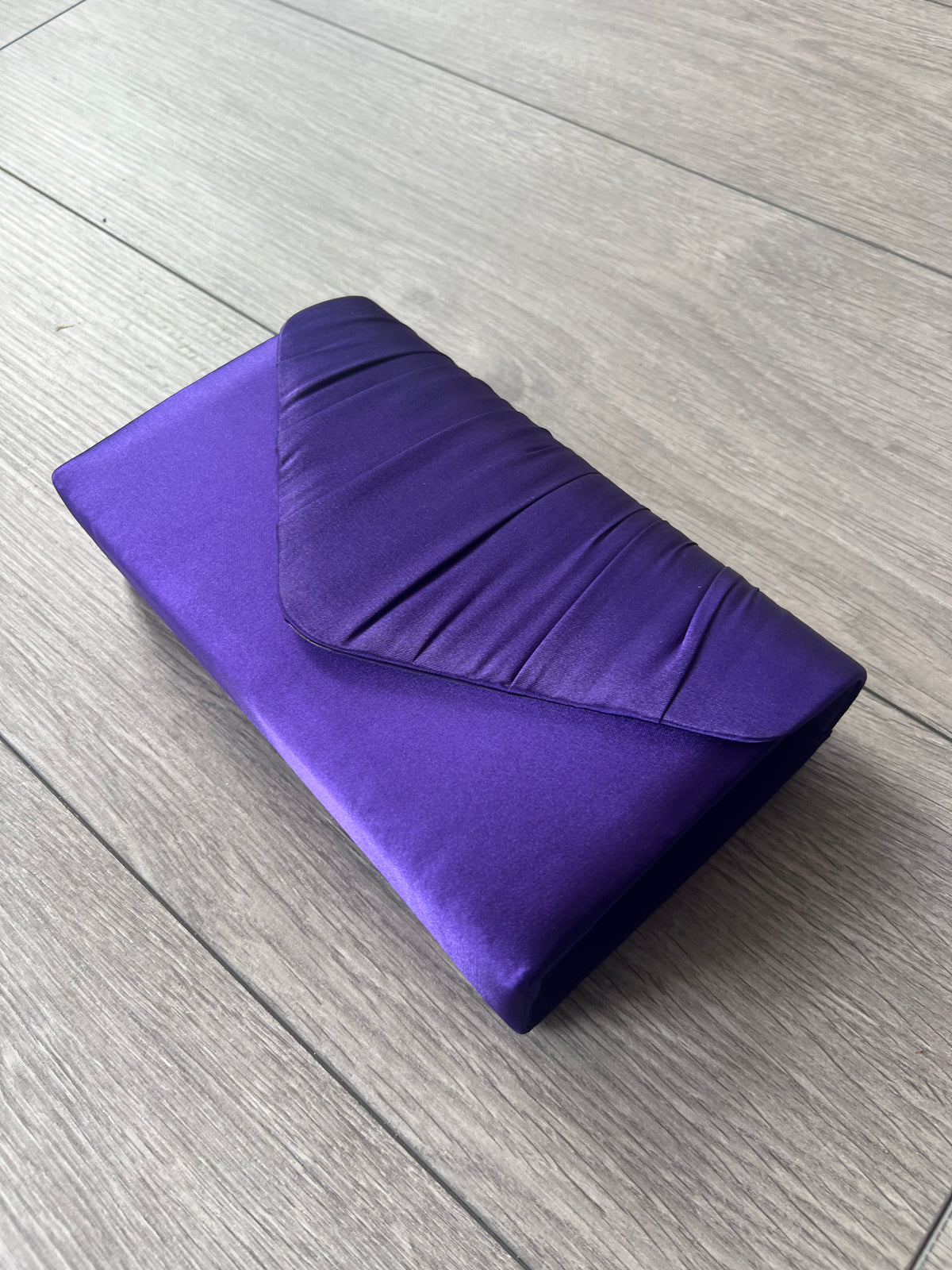 Violet Satin Envelope Clutch Bag-Fascinators Direct