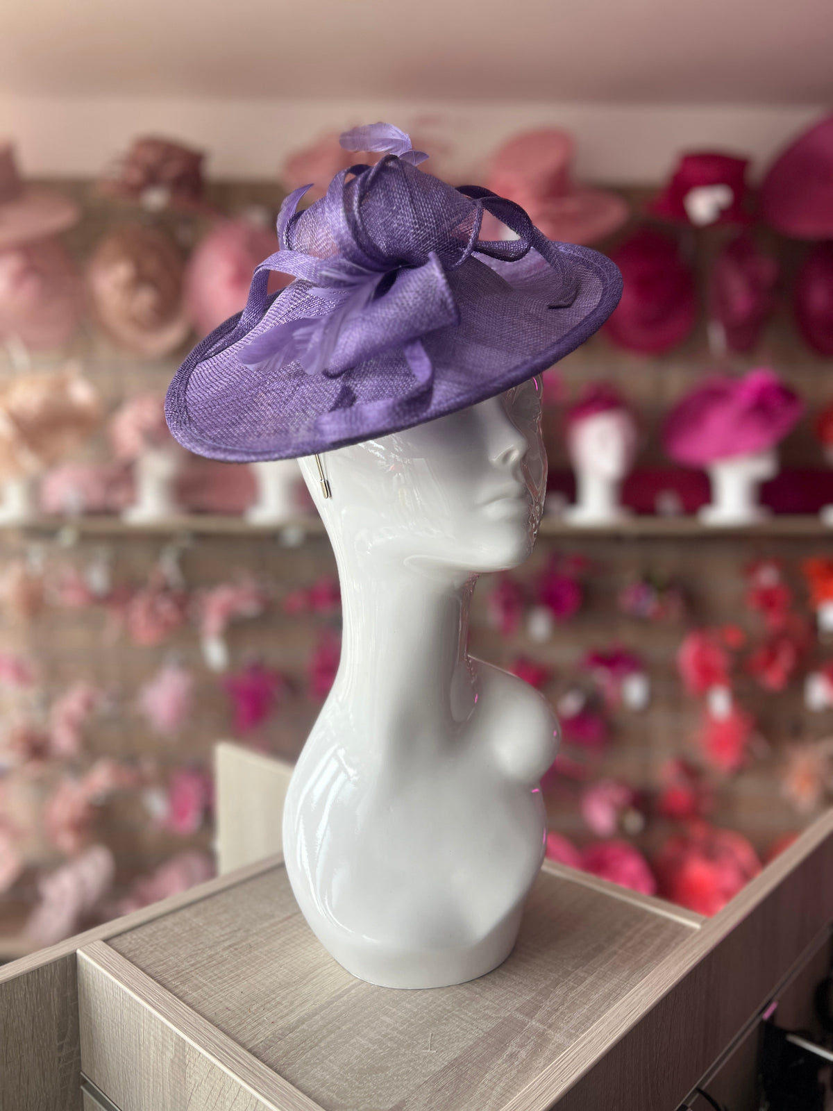Violet Teardrop Disc Fascinator-Fascinators Direct