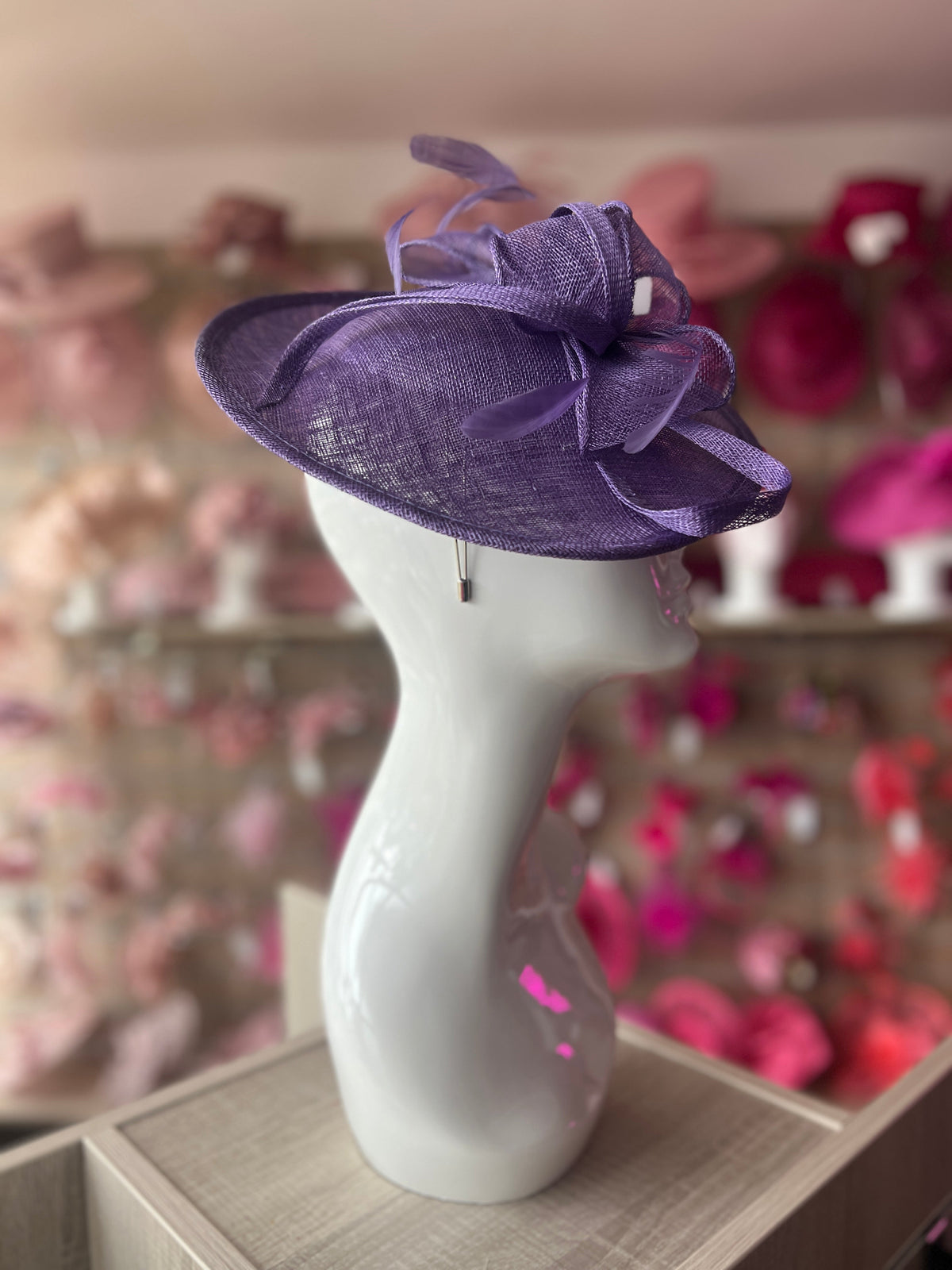 Violet Teardrop Disc Fascinator-Fascinators Direct