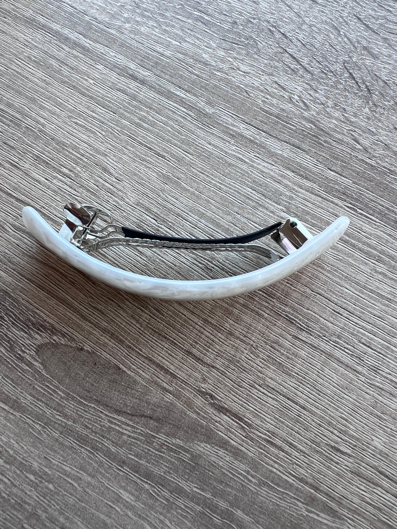 White Barrette Hair Clip-Fascinators Direct