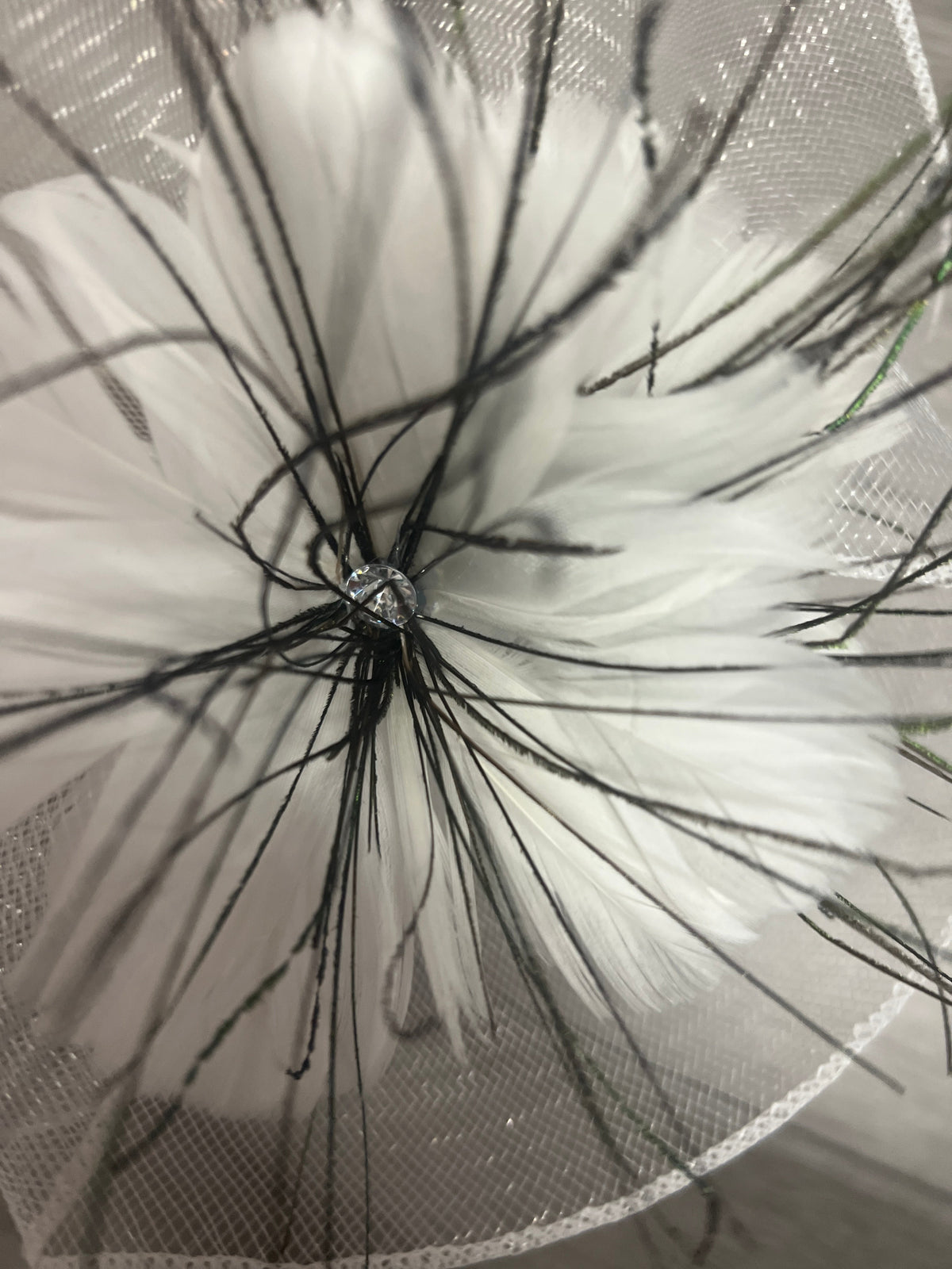 White Crinoline Flower Fascinator-Fascinators Direct