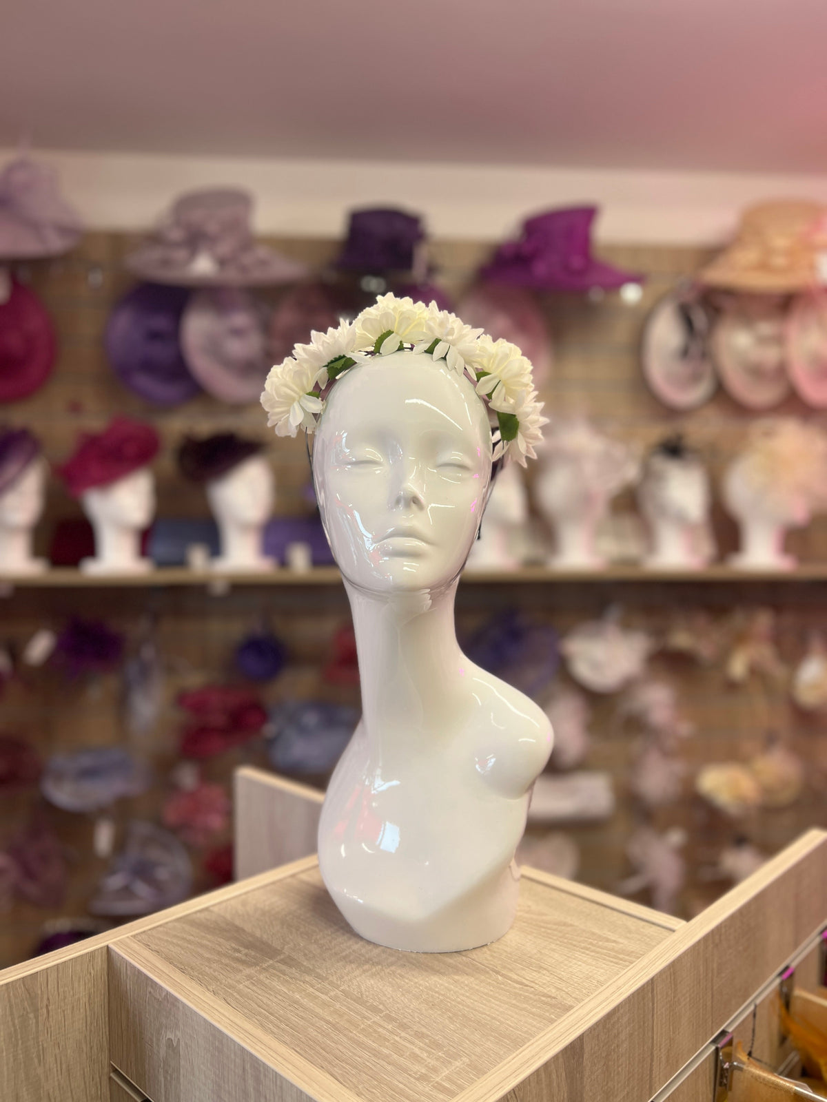 White Dahlia Flower Headband-Fascinators Direct