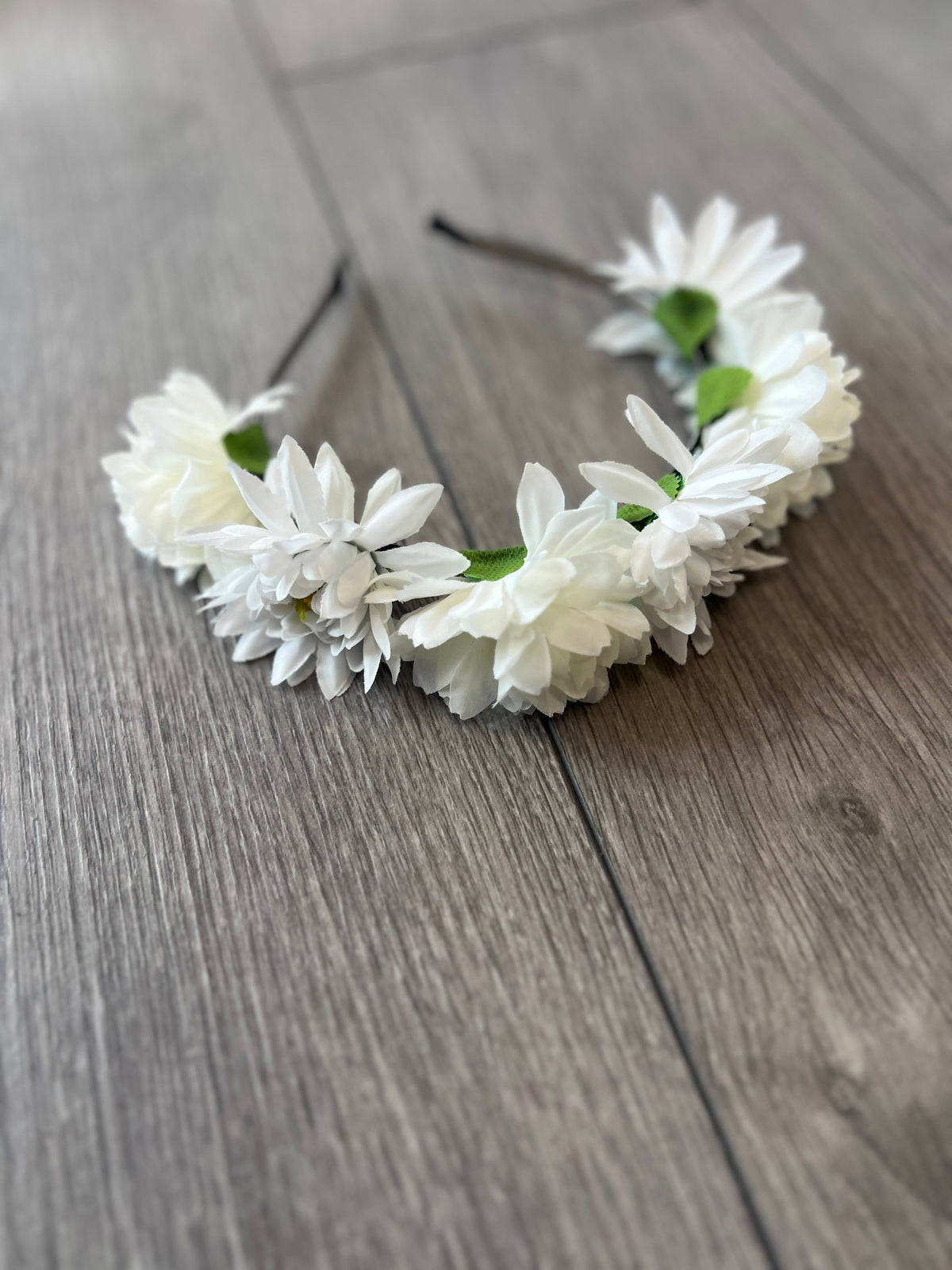 White Dahlia Flower Headband-Fascinators Direct