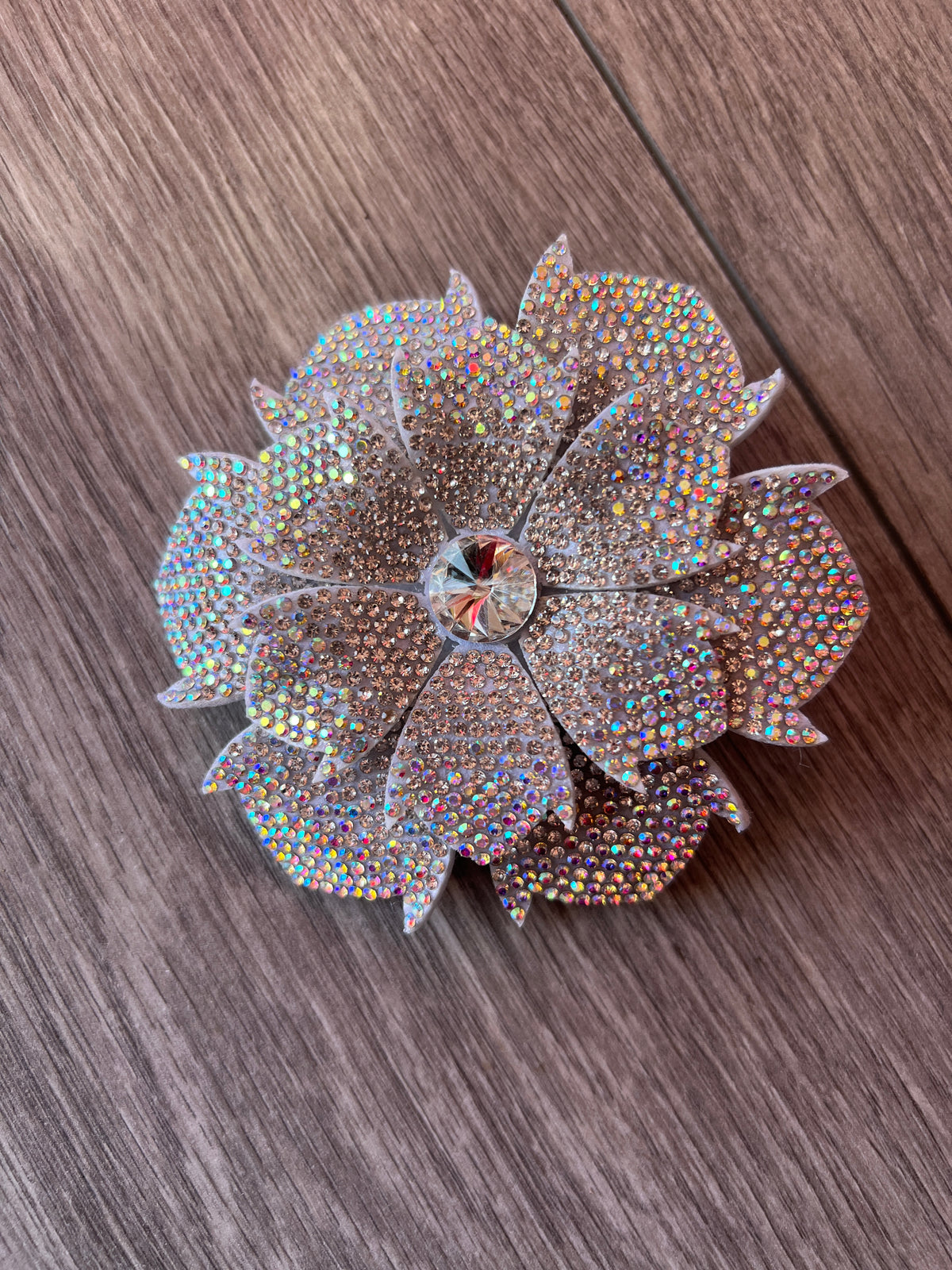 White Diamante Flower Hair Clip-Fascinators Direct