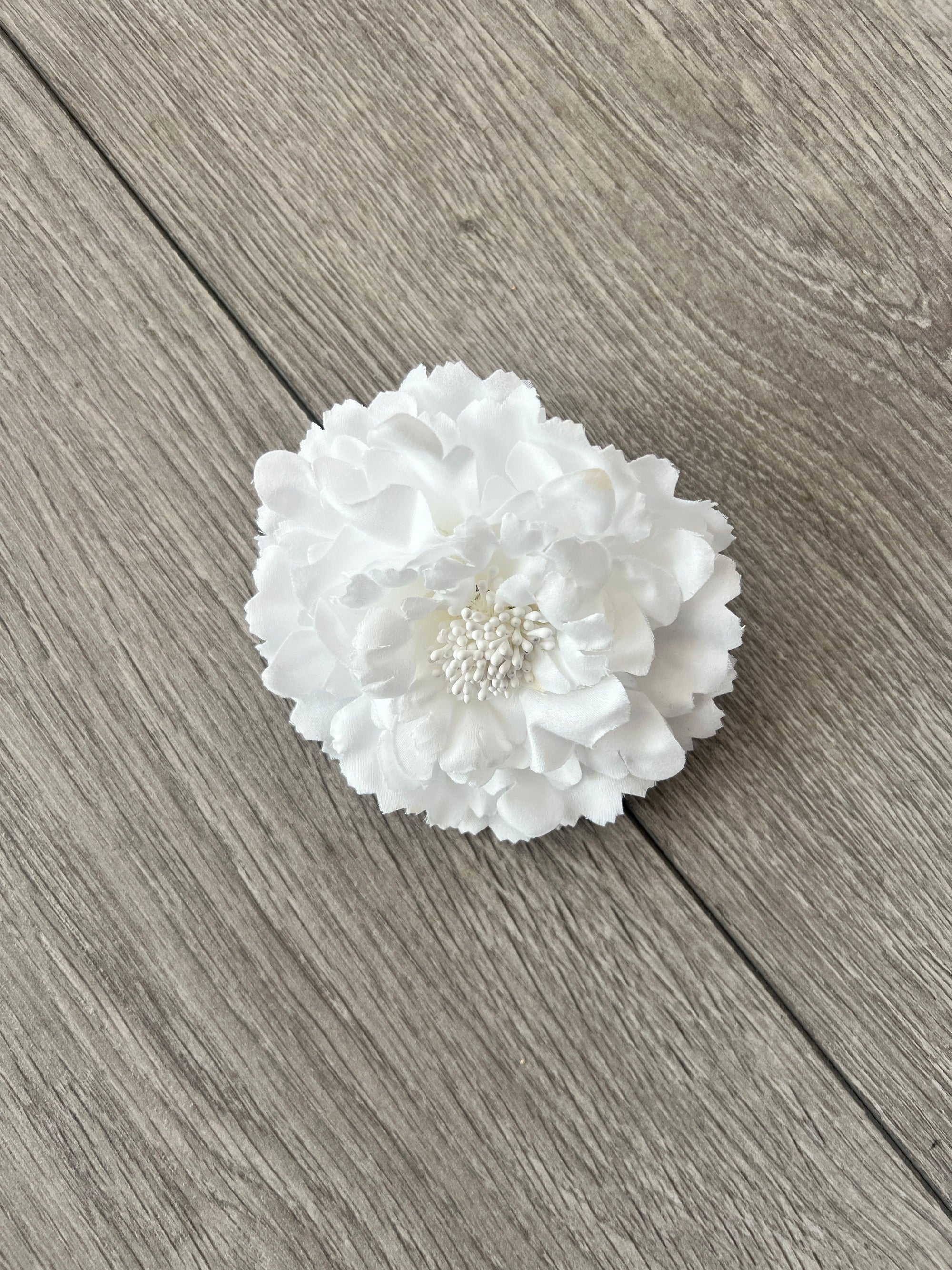White Hair Flower Fascinator Clip-Fascinators Direct