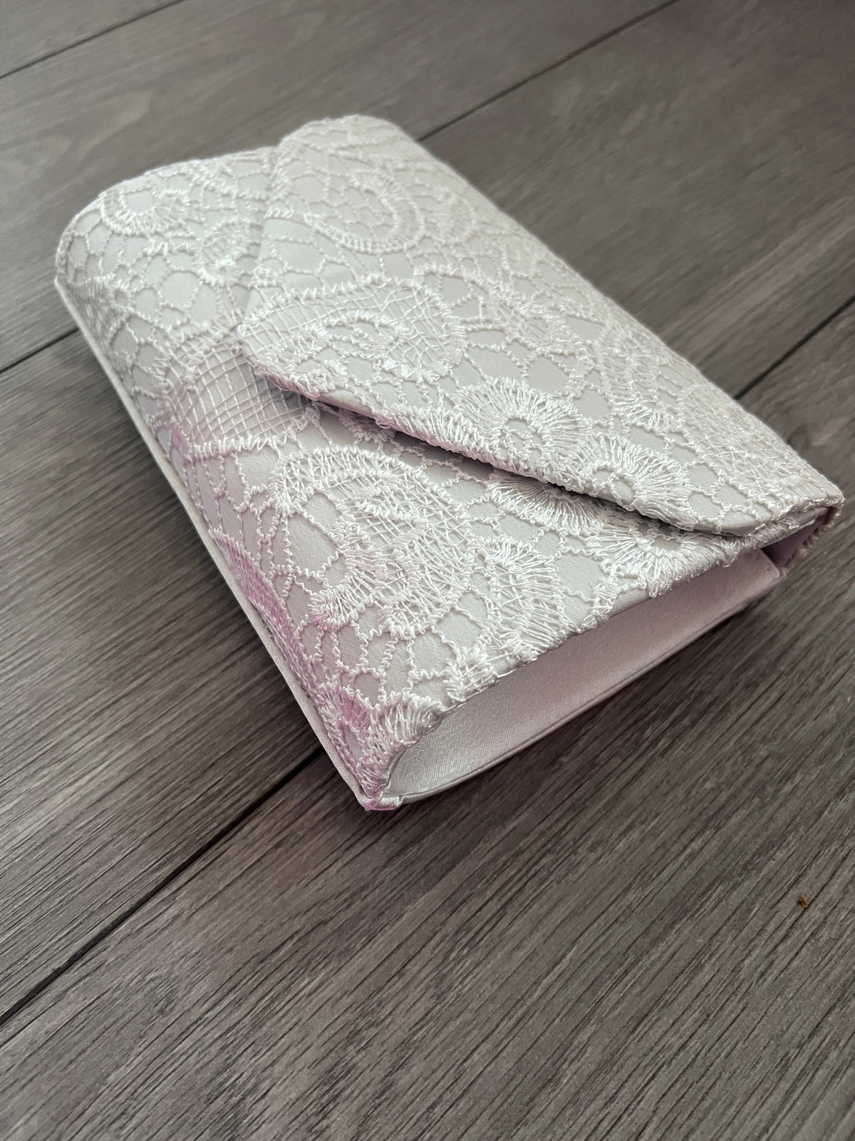 White Lace Envelope Clutch Bag-Fascinators Direct