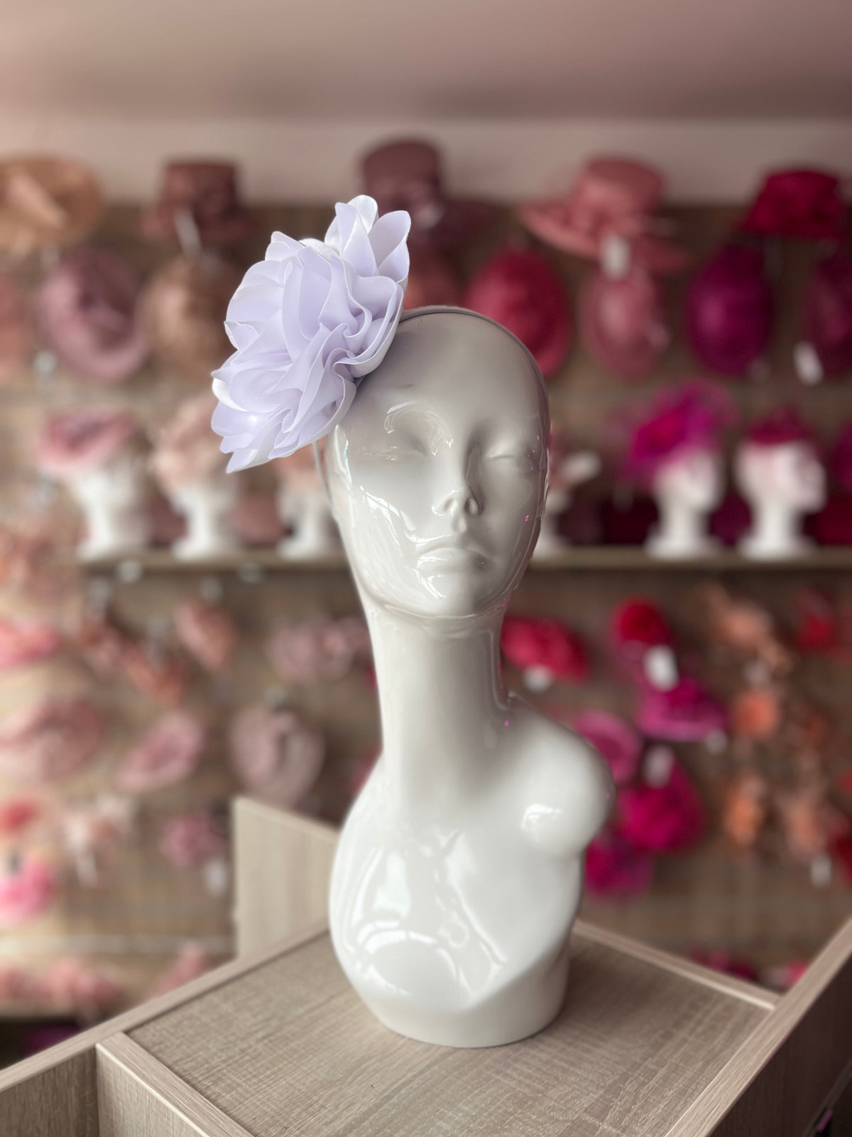 White Large Satin Rose Flower Fascinator-Fascinators Direct