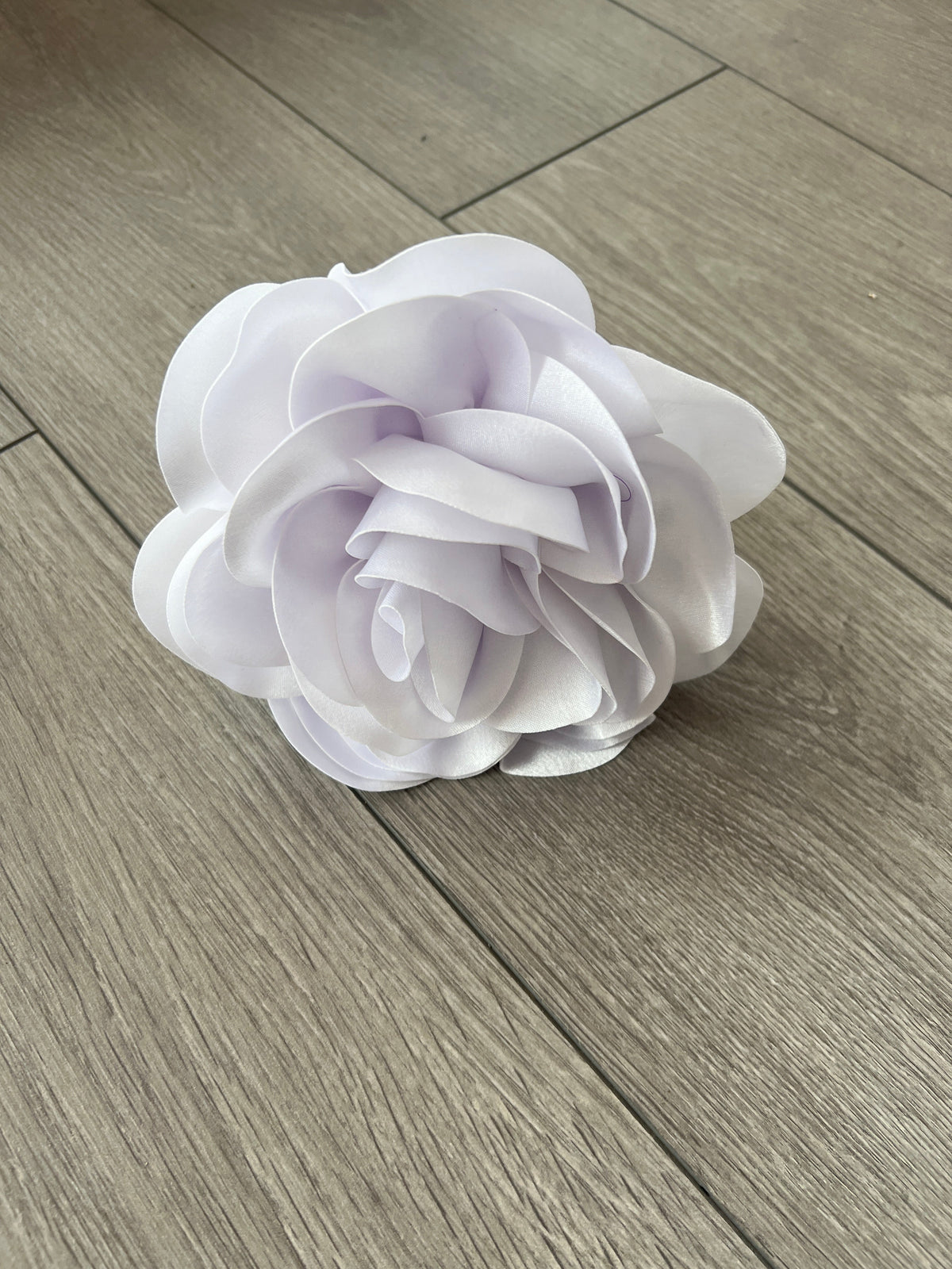White Large Satin Rose Flower Fascinator-Fascinators Direct