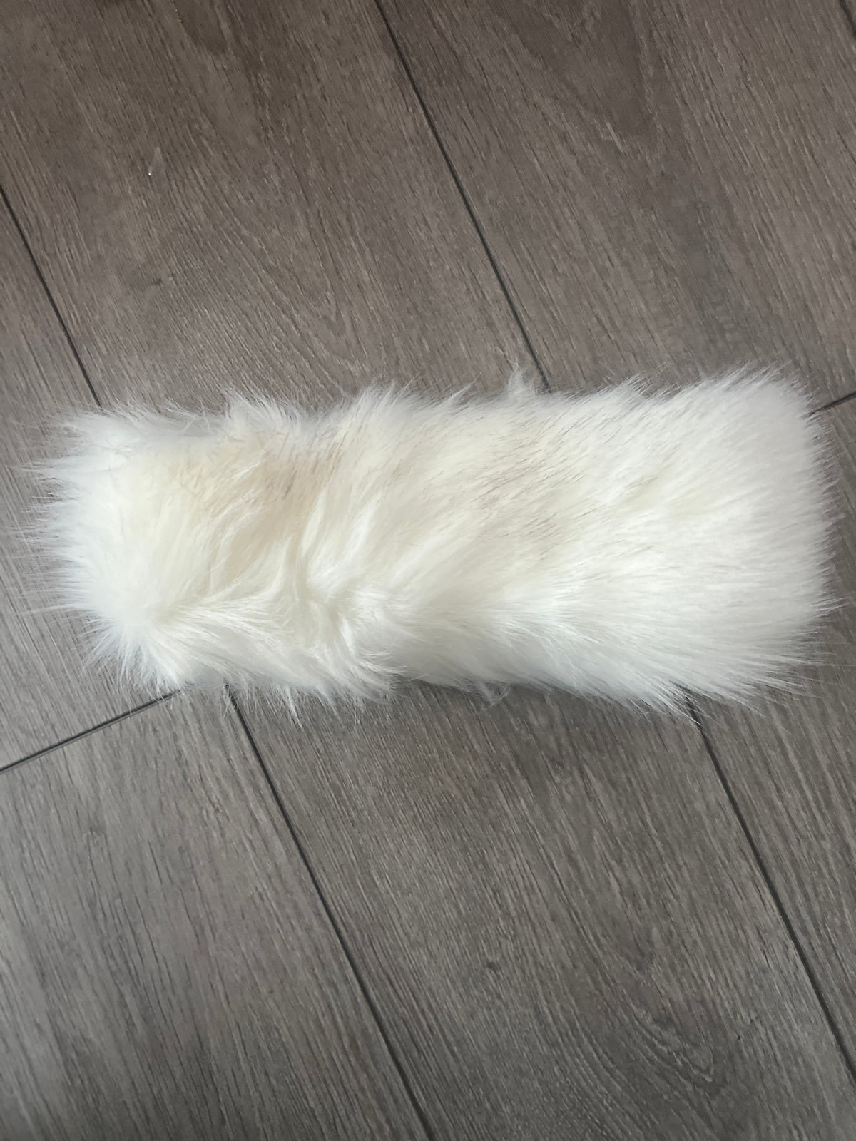 White Luxury Fur Headband-Fascinators Direct