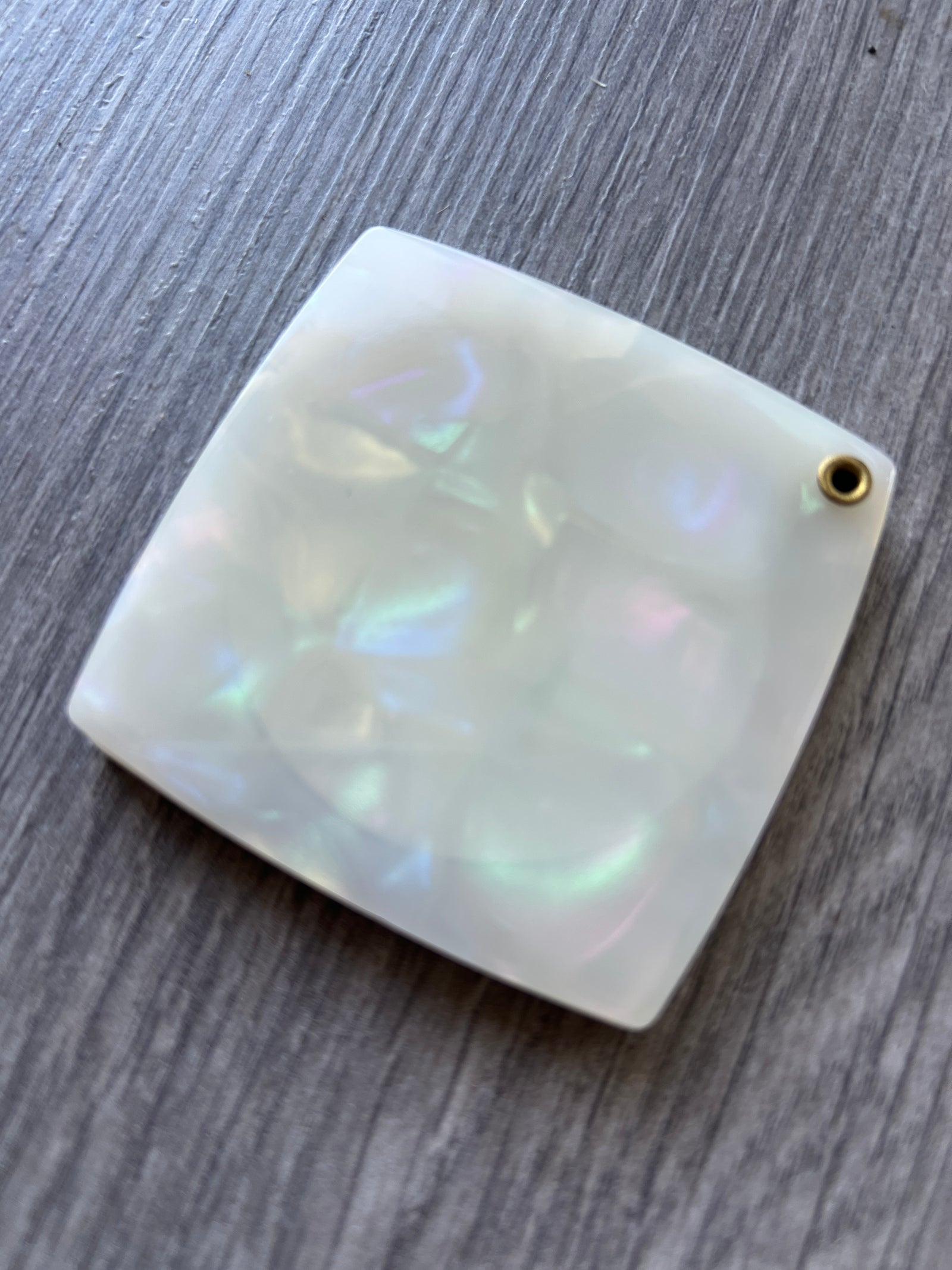 White Pearlescent Resin Swivel Makeup Mirror-Fascinators Direct