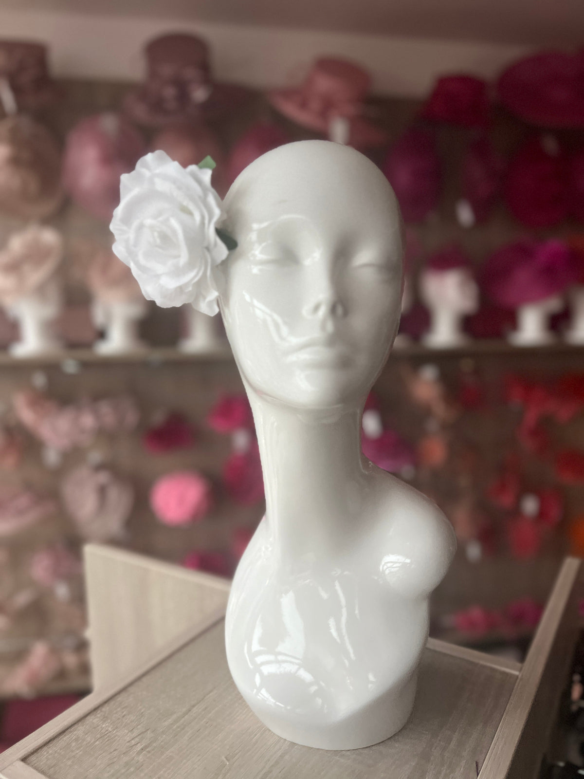 White Rose Hair Clip-Fascinators Direct