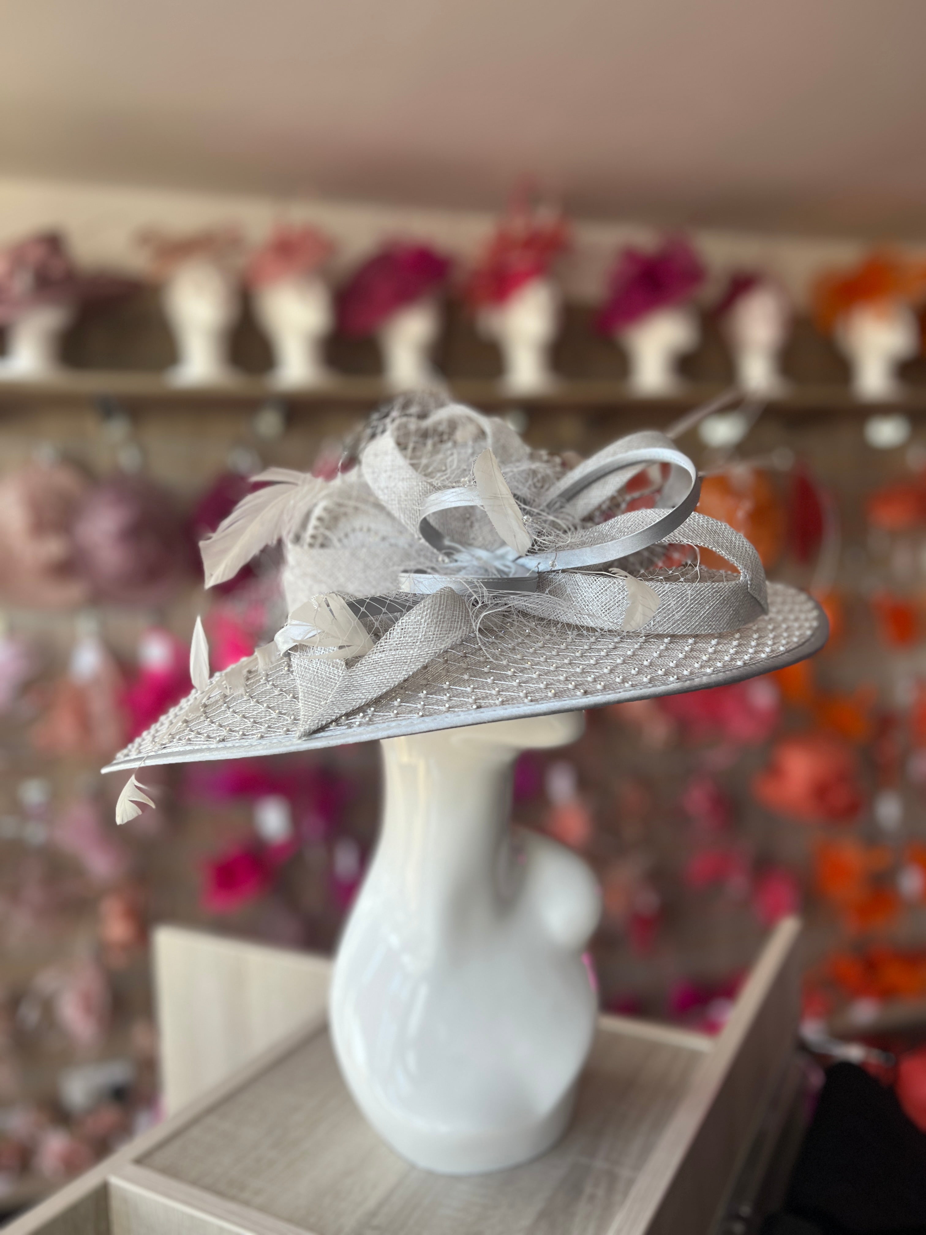 Silver Crystal-Embellished Wide Brim Hat Womens Silver-Rhinestone-Western-Cowboy Hat with Diamond  main image 2