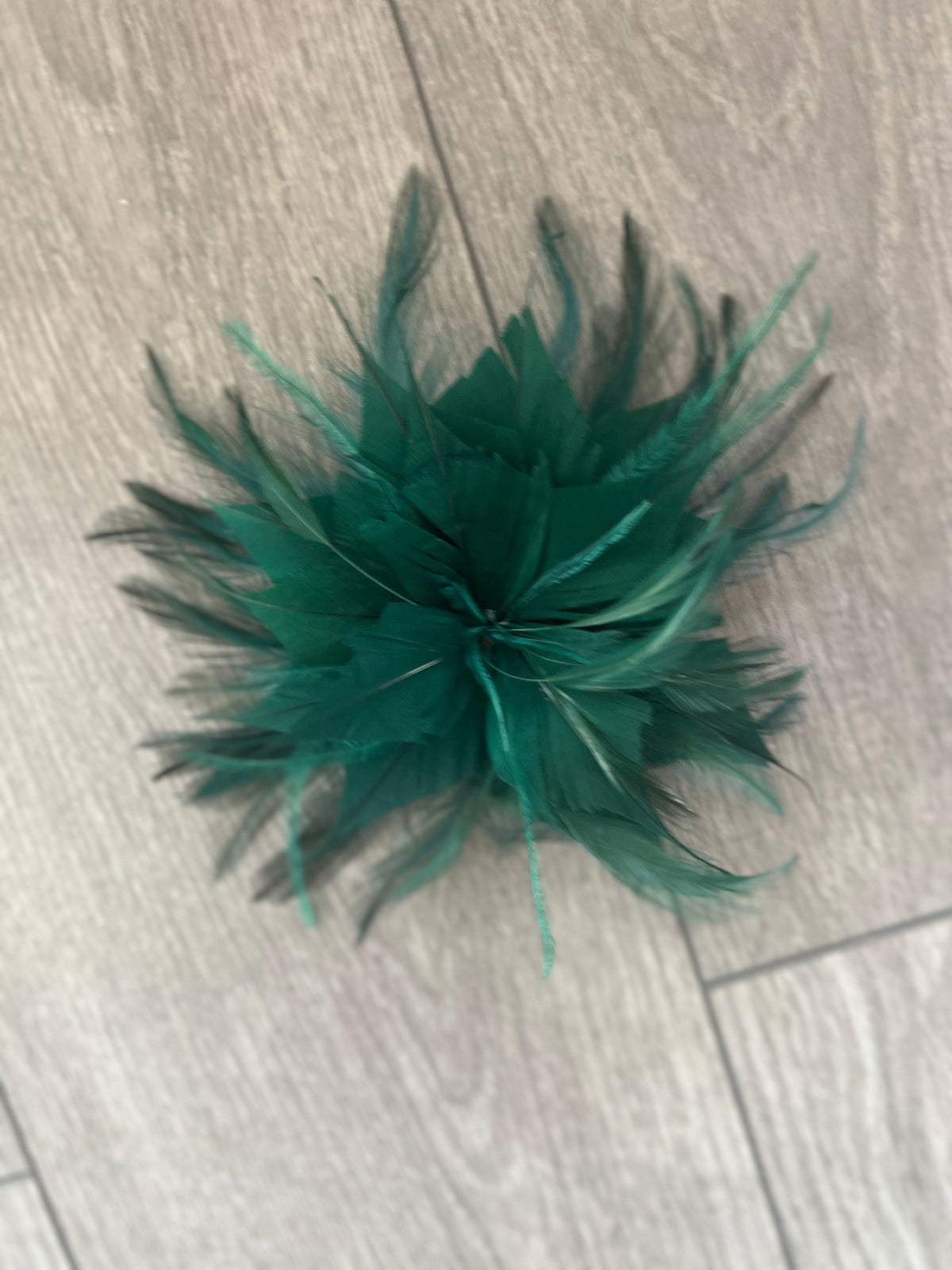 Wispy Feather Bottle Green Fascinator on Hair Clip-Fascinators Direct