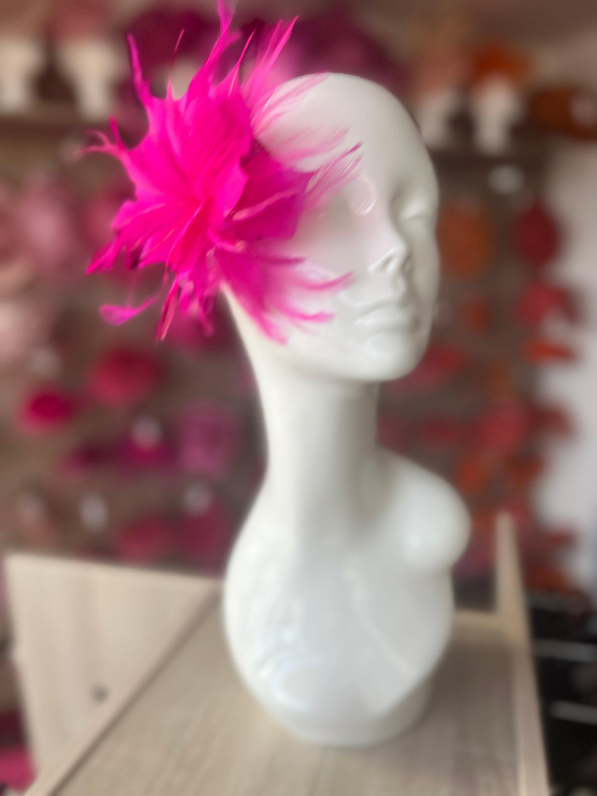 Wispy Feather Fuchsia Fascinator on Hair Clip-Fascinators Direct