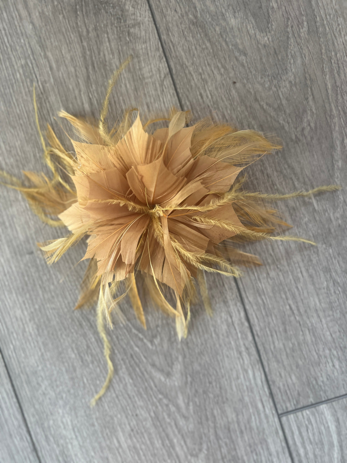 Wispy Feather Gold Fascinator on Hair Clip-Fascinators Direct