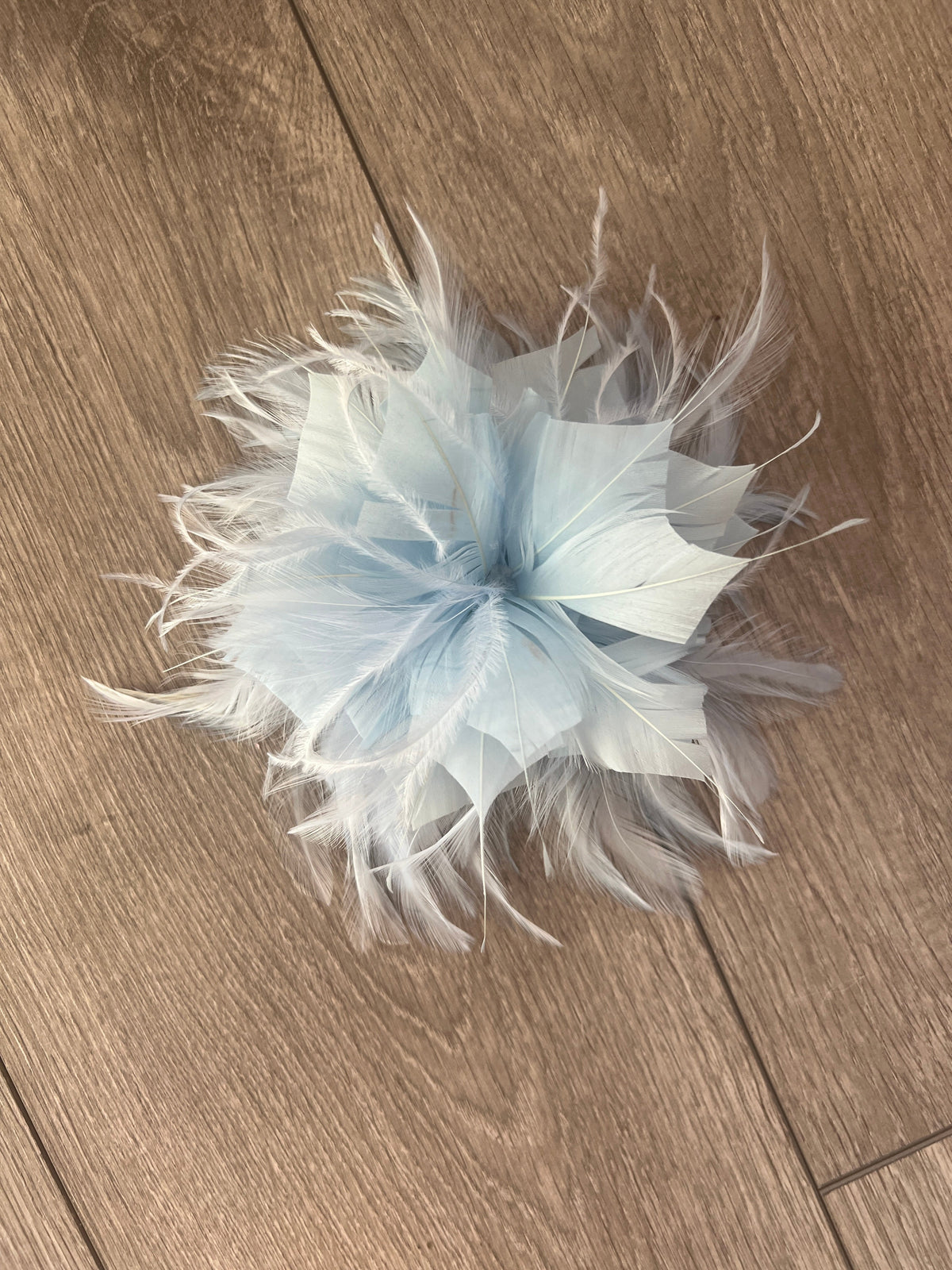 Wispy Feather Light Blue Fascinator on Hair Clip-Fascinators Direct