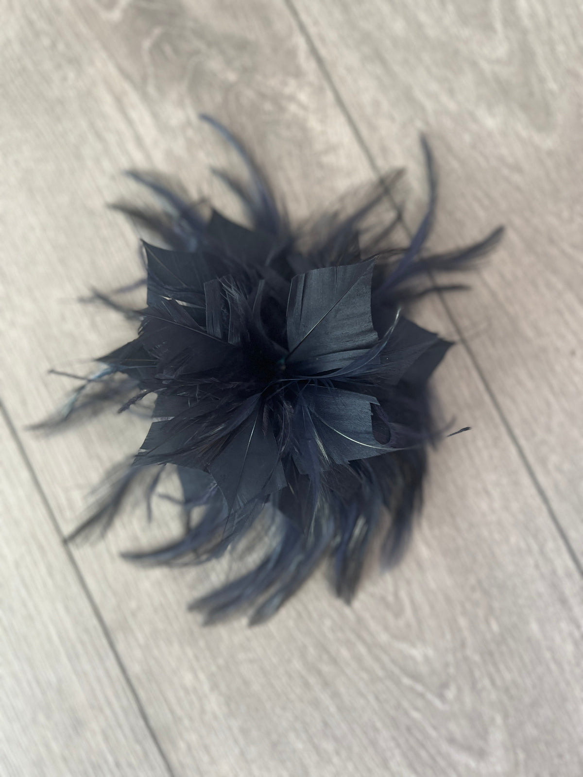 Wispy Feather Navy Fascinator on Hair Clip-Fascinators Direct