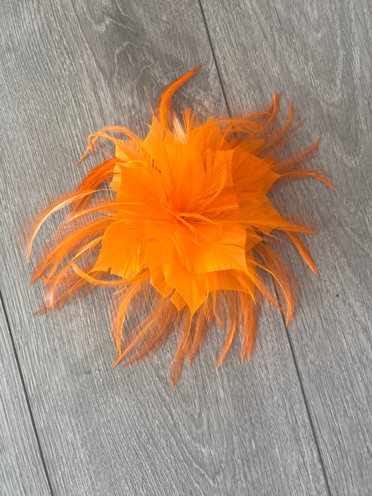 Wispy Feather Orange Fascinator on Hair Clip-Fascinators Direct