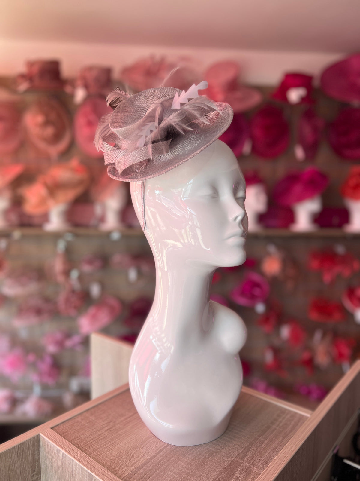 Wispy Feather &amp; Twisted Sinamay Silver Disc Fascinator-Fascinators Direct