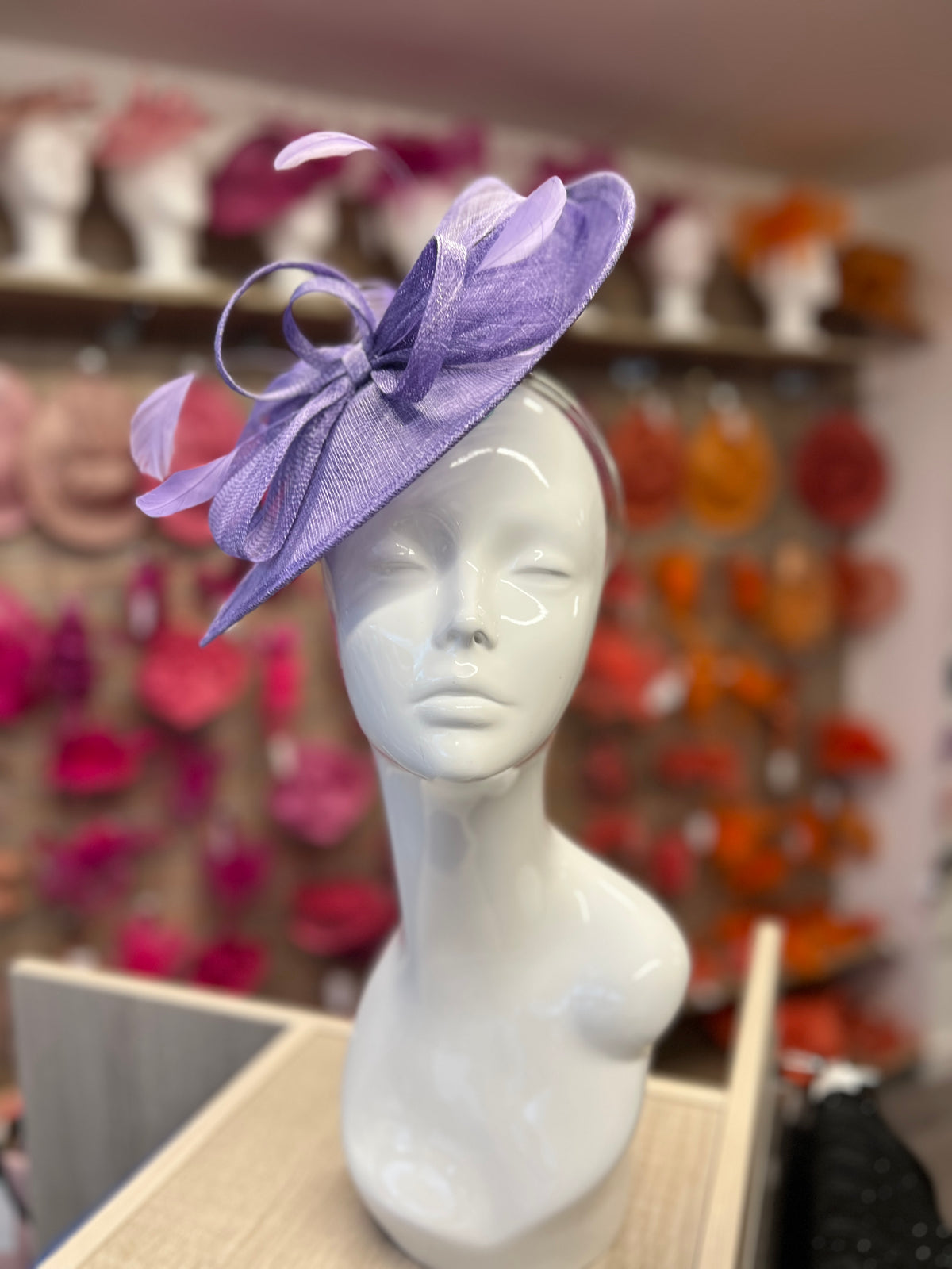 Wisteria Disc Fascinator with Decorative Bow-Fascinators Direct