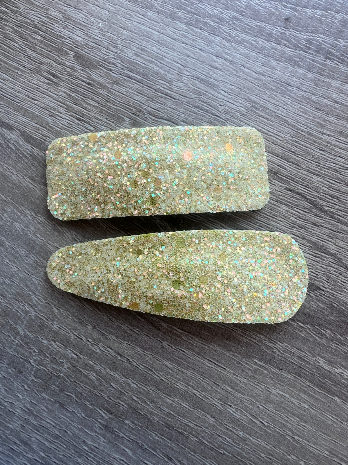 X2 Lemon Glitter Snap Hair Clips-Fascinators Direct