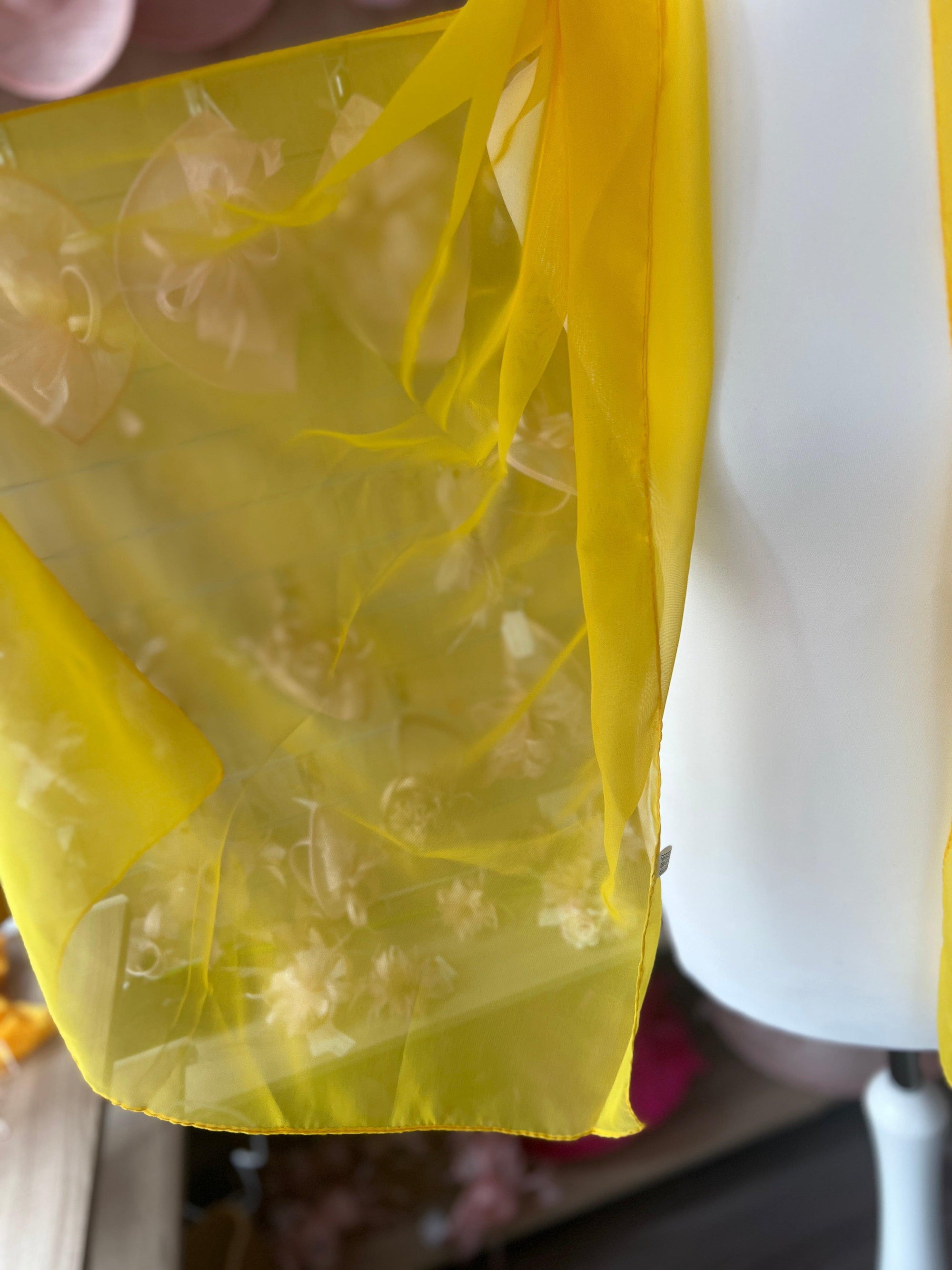 Yellow Chiffon Scarf-Fascinators Direct