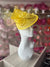 Yellow Disc Fascinator with Fabric Rose & Netting-Fascinators Direct