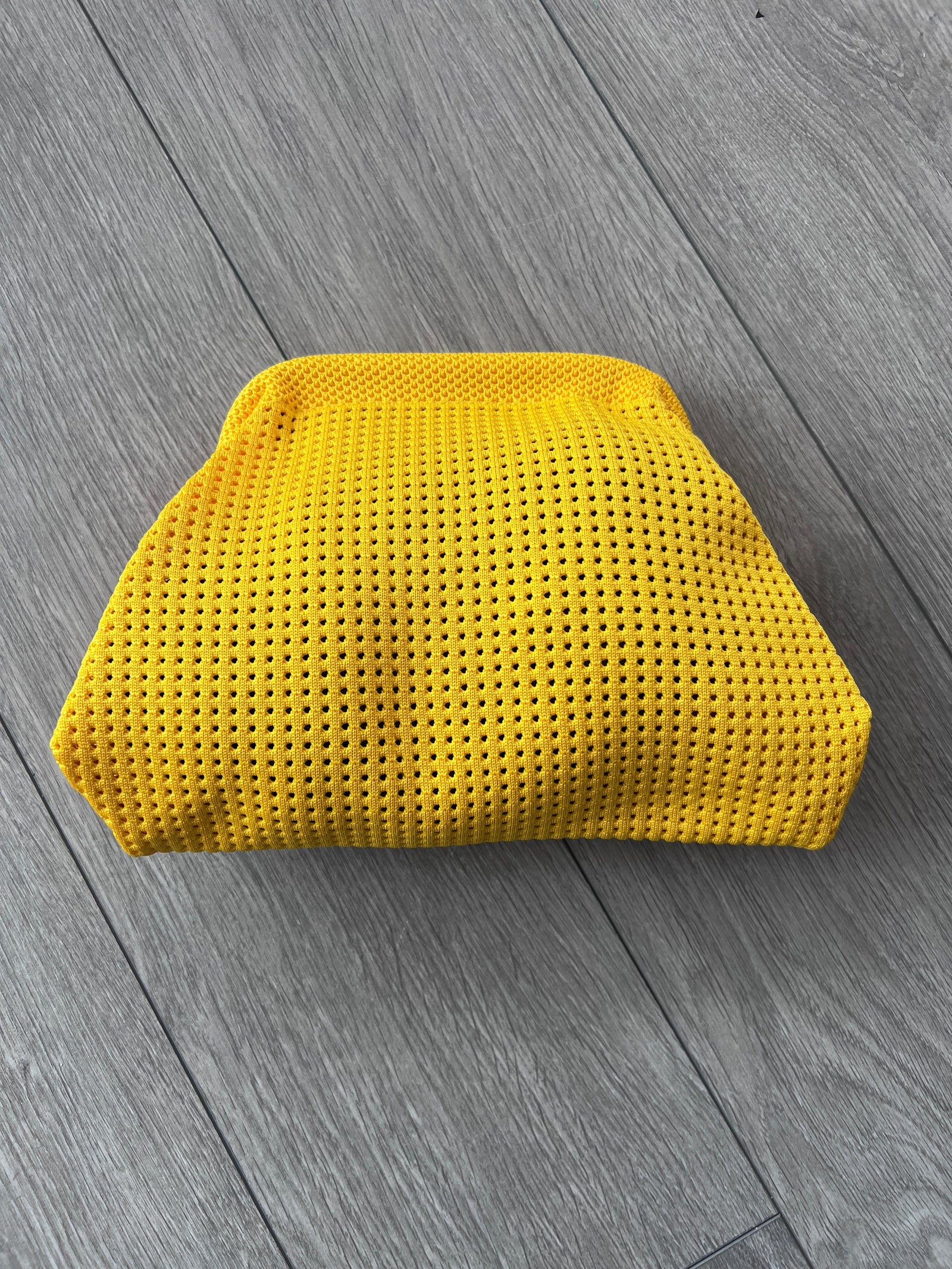 Yellow Hand Crochet Clutch Bag-Fascinators Direct