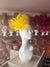 Yellow Large Fascinator Frilled Mesh with Feathers-Fascinators Direct