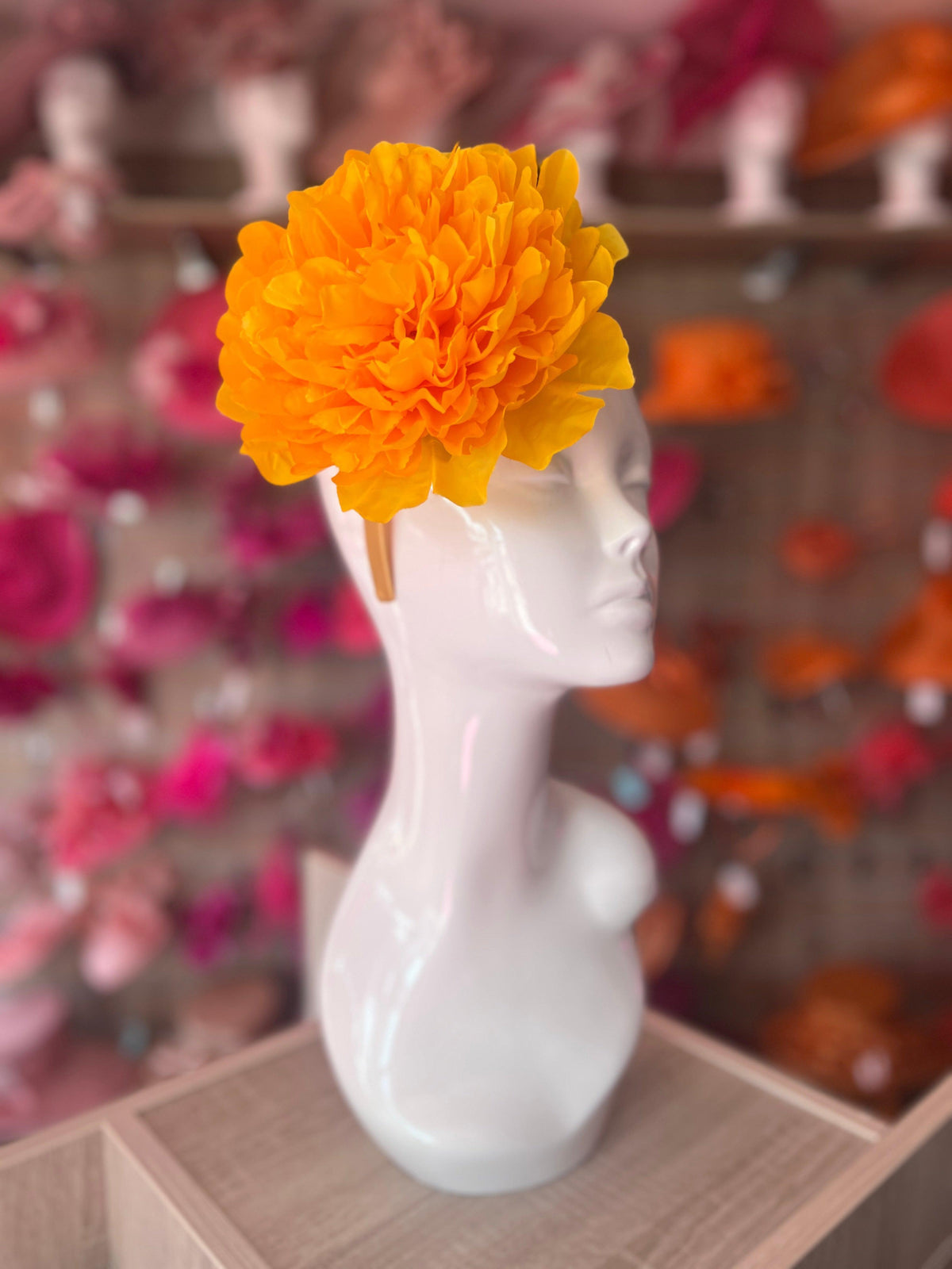 Yellow Large Peony Flower Headband-Fascinators Direct