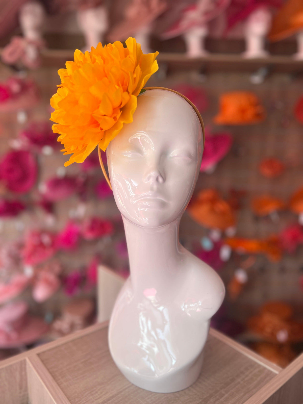 Yellow Large Peony Flower Headband-Fascinators Direct