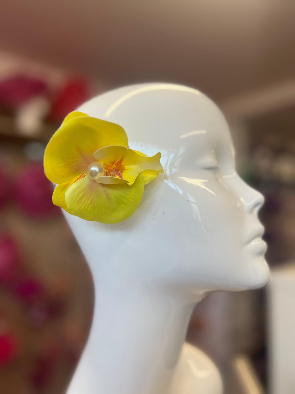 Yellow Orchid Hair Clip-Fascinators Direct
