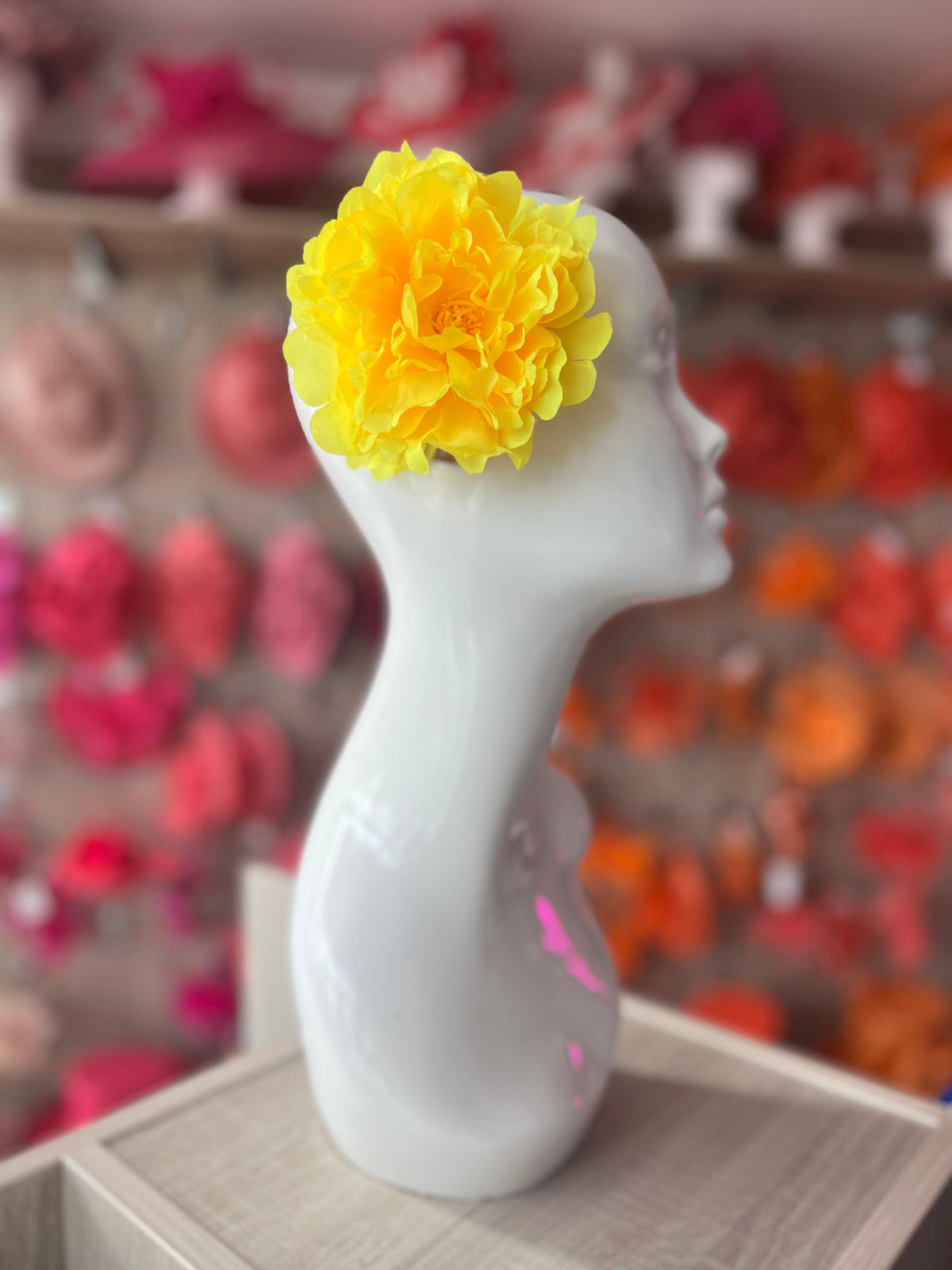 Yellow Peony Hair flower-Fascinators Direct