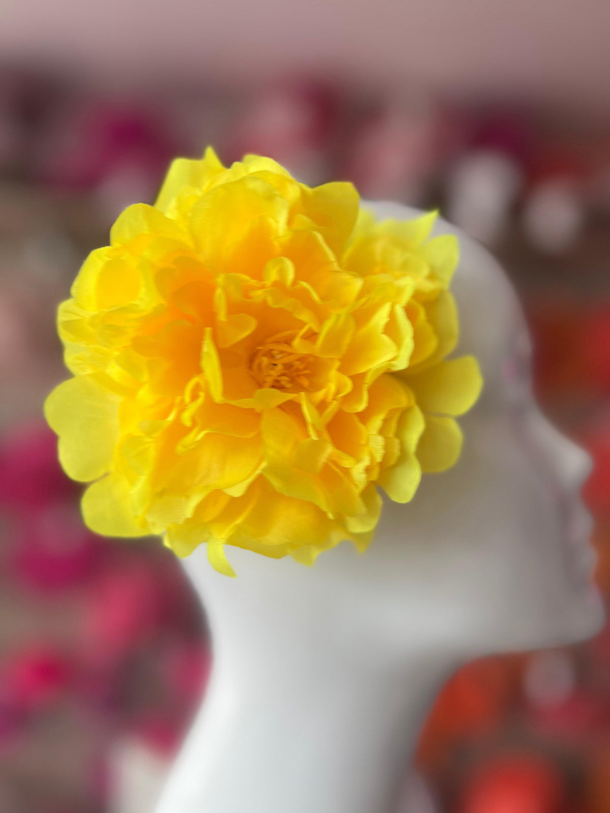 Yellow Peony Hair flower-Fascinators Direct