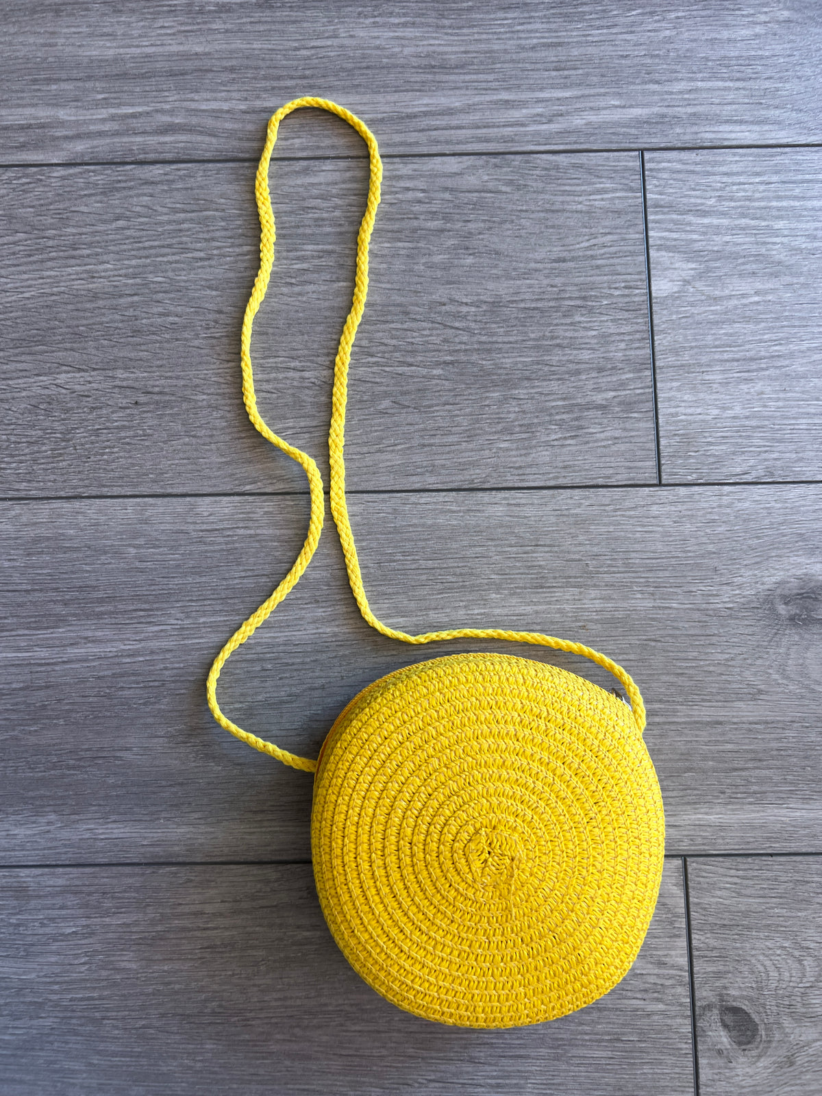 Yellow Round Straw Shoulder Bag-Fascinators Direct