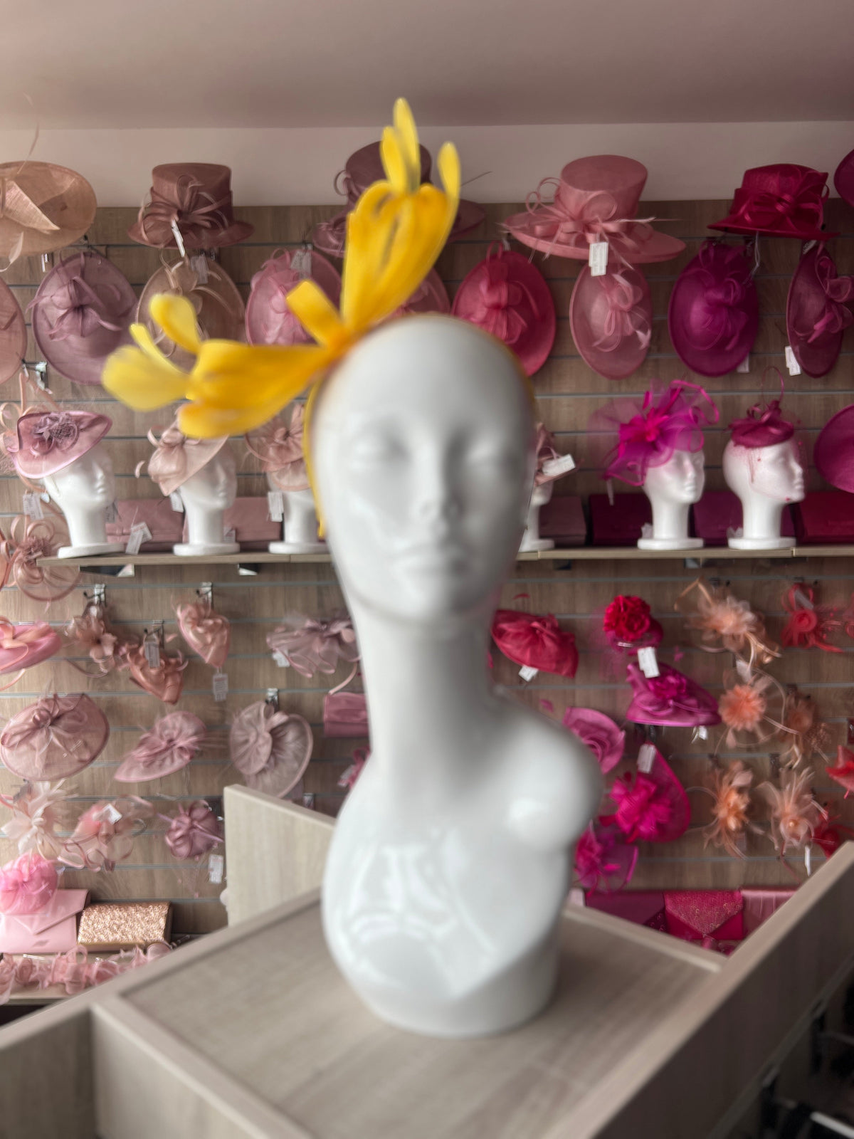 Yellow Sinamay Fascinator Headband-Fascinators Direct