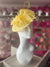 Yellow Sinamay Petunia Flower Fascinator With A Saucer Base-Fascinators Direct