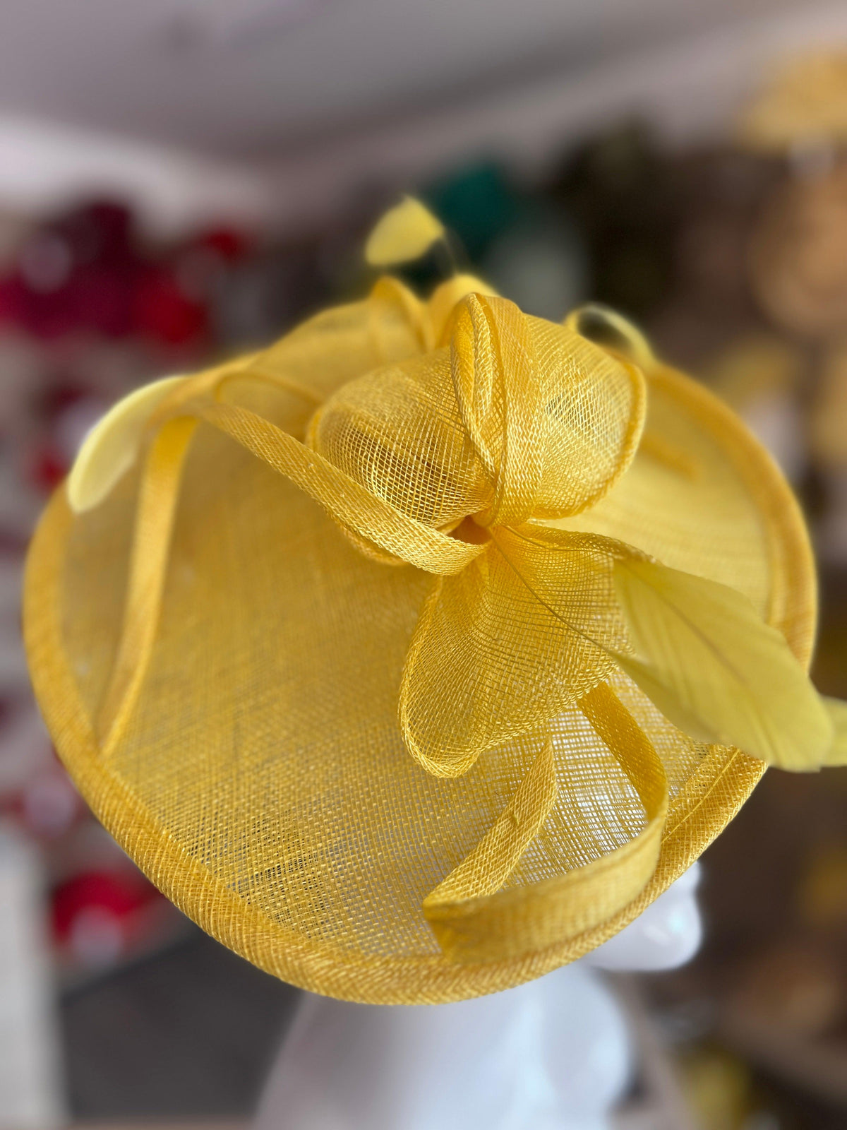 Yellow Teardrop Disc Fascinator-Fascinators Direct