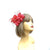 Bijou Hot Coral Fascinator Clip with Flower, Feathers & Netting-Fascinators Direct