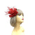 Bijou Red Fascinator Clip with Flower, Feathers & Netting-Fascinators Direct