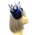 Black & Blue Small Fascinator with Roses and Feathers-Fascinators Direct