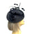 Black Fascinator Hat with Twin Quills & Sinamay Loops-Fascinators Direct