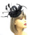 Black Fascinator Headband with Feathers & Sinamay Loops-Fascinators Direct