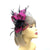 Black & Fuschia Pink Fascinator on Comb with Loops & Feathers-Fascinators Direct