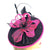 Black & Pink Fascinator Hat with Embroidered Detail-Fascinators Direct