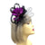 Black & Purple Feather Flower Fascinator on Headband with Net-Fascinators Direct